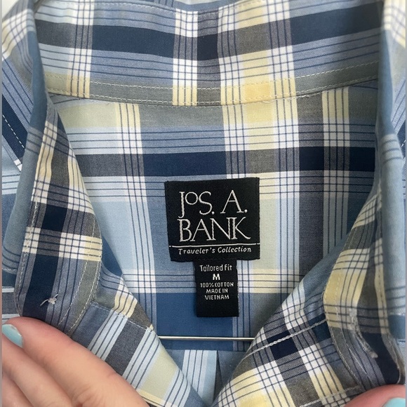 Jos. A. Bank Traveler Collection Tailored Fit Button-Down Collar Dress Shirt M - Picture 3 of 3